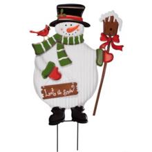 METAL SNOWMAN STAKE 32 INCH